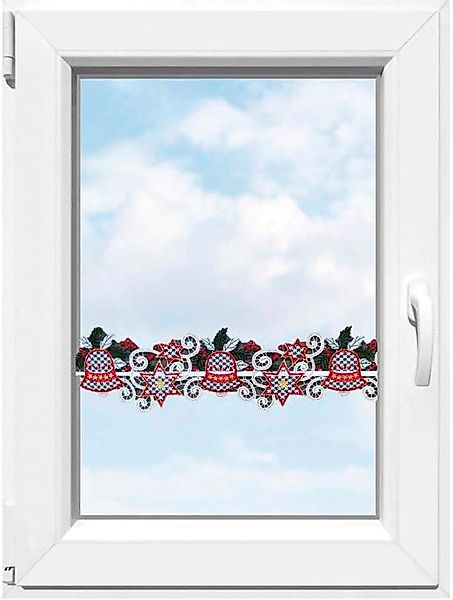 Stickereien Plauen Scheibengardine "Glocken" Stangendurchzug 1 Stk. tlg. Fe günstig online kaufen