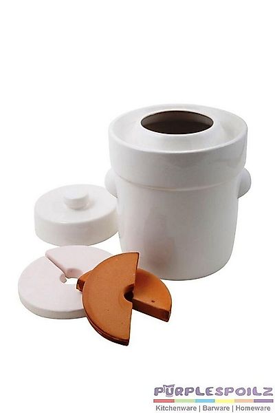 MS-Steinzeug Aufbewahrungsdose Gärtopf weiß 3 - 15 Liter günstig online kaufen