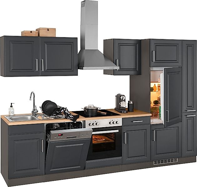 HELD MÖBEL Küchenzeile "Stockholm", Breite 310 cm, mit hochwertigen MDF Fro günstig online kaufen