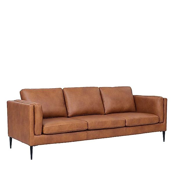 Couch Leder Sofa in Cognac Braun aus Echtleder günstig online kaufen