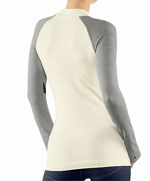 FALKE Damen Langarmshirt, XL, Weiß, AnderesMuster, Schurwolle, 33102-204005 günstig online kaufen