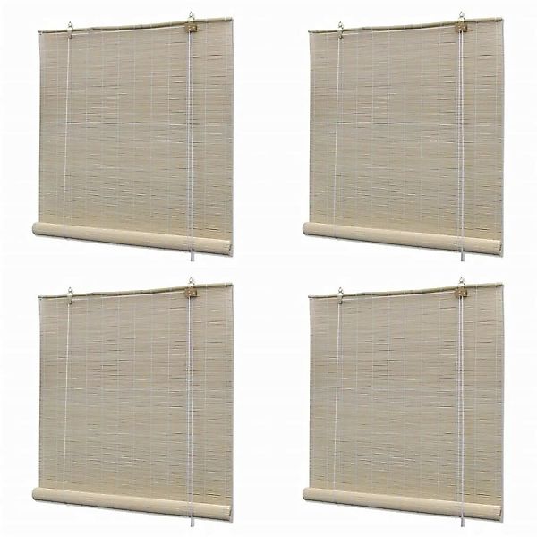 Rollos 4 Stk. Natürlicher Bambus 120 X 160 Cm günstig online kaufen