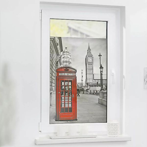 LICHTBLICK Fensterfolie London rot B/L: ca. 100x100 cm günstig online kaufen