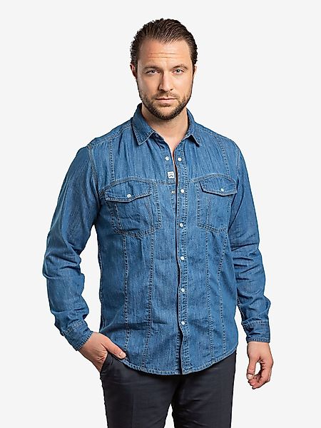 Checker Jeanshemd Dynasty Denim bluse longsleeve günstig online kaufen