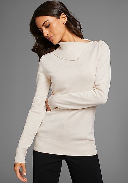 Laura Scott Schalkragenpullover, mit Schlitzkragen günstig online kaufen