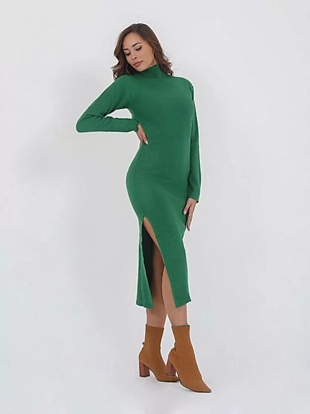 Freshlions Strickkleid Strick-Kleid 'SVEA' Grün Gr. Onesize Stickerei günstig online kaufen