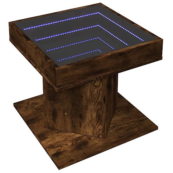 vidaXL Couchtisch LED-Couchtisch Räuchereiche 50x50x45 cm günstig online kaufen