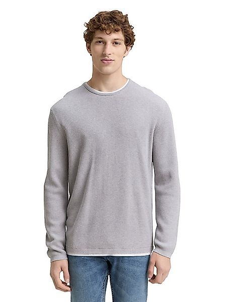 TOM TAILOR Denim Strickpullover mit 2-in-1 Ausschnitt günstig online kaufen