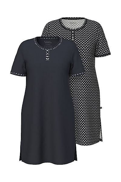 Ulla Popken Bigshirt Bigshirts 2er-Pack Muster/uni Rundhals Halbarm günstig online kaufen