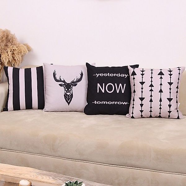 Ekershop Kissenhüllen Dekorative 4er Set DEER günstig online kaufen