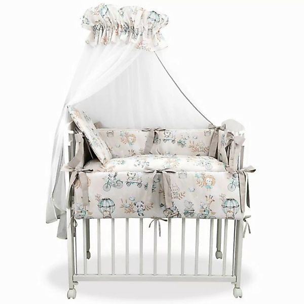 Baby-Delux Beistellbett Babybett Zoo Beige Mint, 10-tlg., Stillbett 90x40 w günstig online kaufen