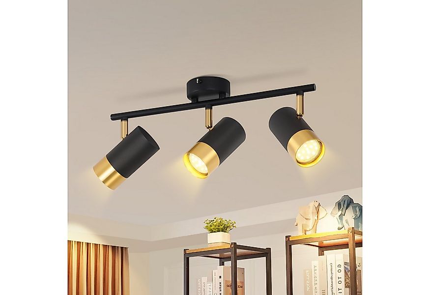 ZMH Deckenstrahler 2/3/4 Flammig-GU10 Schwarz-Gold Modern Deckenlampe für W günstig online kaufen