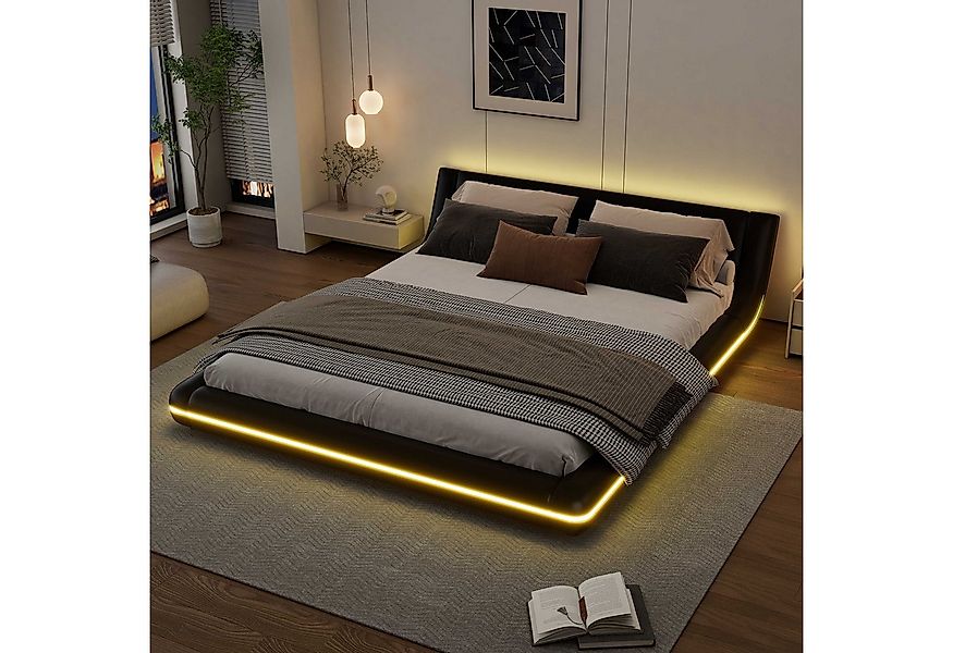 BlingBin Polsterbett Bodenbett (1-tlg., mit LED-Umgebungsbeleuchtung, 24-Ta günstig online kaufen