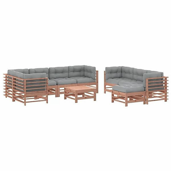 vidaXL 10-tlg Garten-Lounge-Set mit Kissen Massivholz Douglasie Modell 4 günstig online kaufen