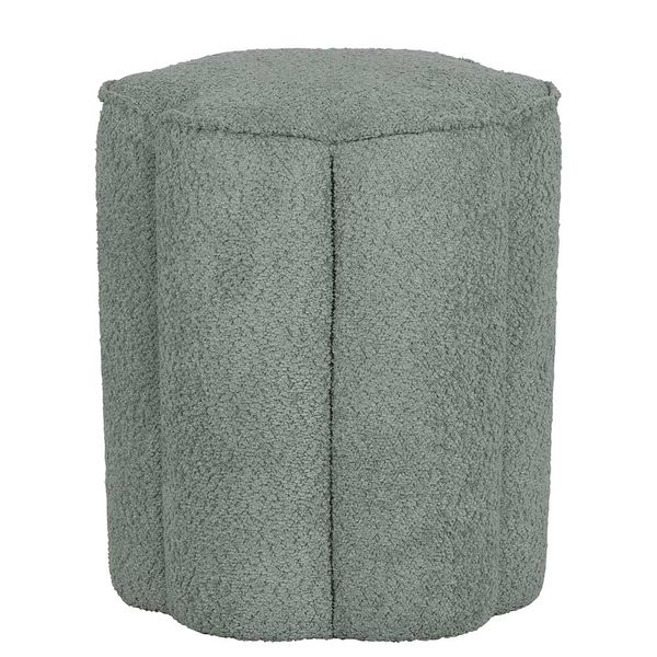 Boucle Polsterhocker Set in Blaugrau 45 cm Sitzhöhe (2er Set) günstig online kaufen