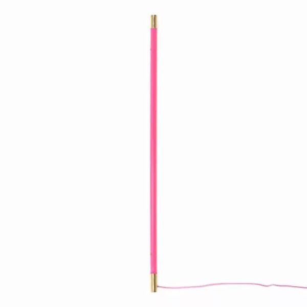 Wandleuchte mit Stromkabel Linea Gold glas rosa LED/ L 127 cm - Glas - Sele günstig online kaufen