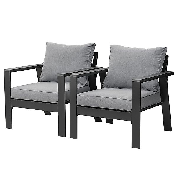 MeXo Gartensessel Gartenstühle 2er Set Aluminium günstig online kaufen