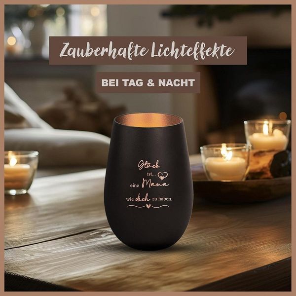 Der Porzellan-Laden Windlicht Personalisiertes Windlicht: 'Glück günstig online kaufen