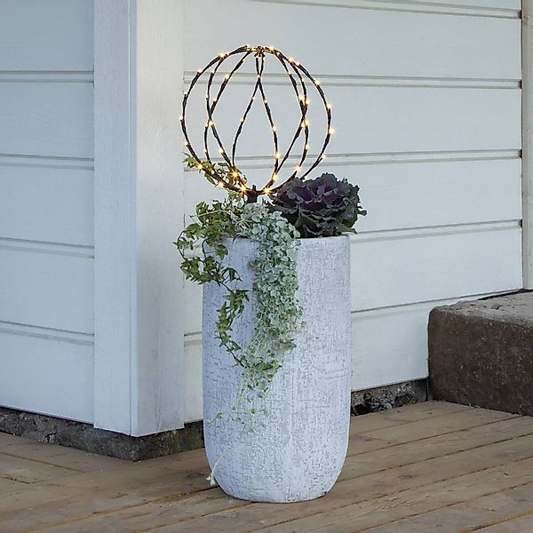 LED-Erdspießleuchte Sphere, Ø 30 cm, schwarz Metall Batterie günstig online kaufen