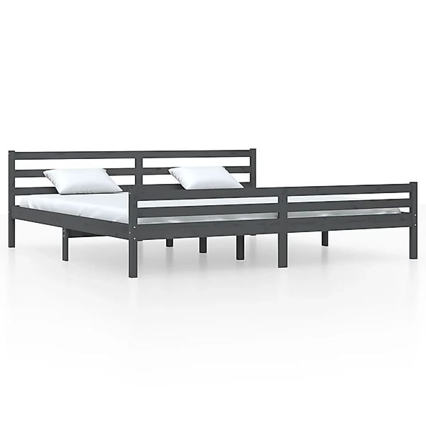 vidaXL Massivholzbett Grau 200x200 cm1273609 günstig online kaufen