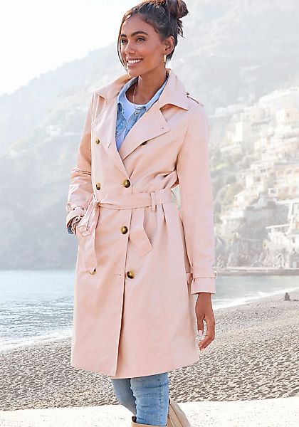 LASCANA Trenchcoat, mit Passe, pflegeleichter Materialmix günstig online kaufen