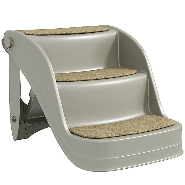 PawHut Klappbare Treppe für kleine Hunde mit 3 Stufen, Hundestufen mit ruts günstig online kaufen