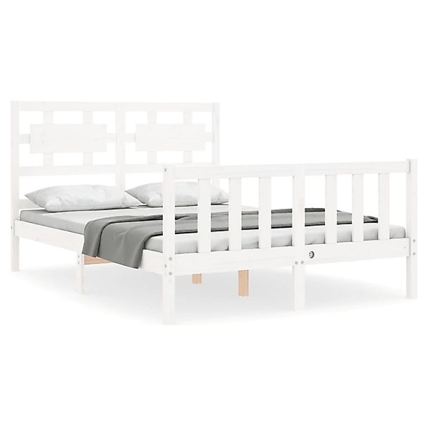 vidaXL Massivholzbett ohne Matratze Weiß 120x200 cm Kiefernholz 3192552 günstig online kaufen