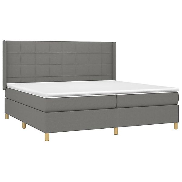 vidaXL Boxspringbett mit Matratze & LED Dunkelgrau 200x200 cm Stoff 3138902 günstig online kaufen