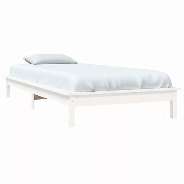 vidaXL Bett Massivholzbett Weiß 90x200 cm Kiefer günstig online kaufen