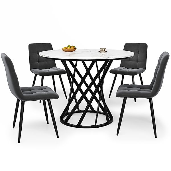 OKWISH Essgruppe Esstisch,Esszimmerstühle,Esstisch-Set, (Stuhl:44*41*86 Ess günstig online kaufen
