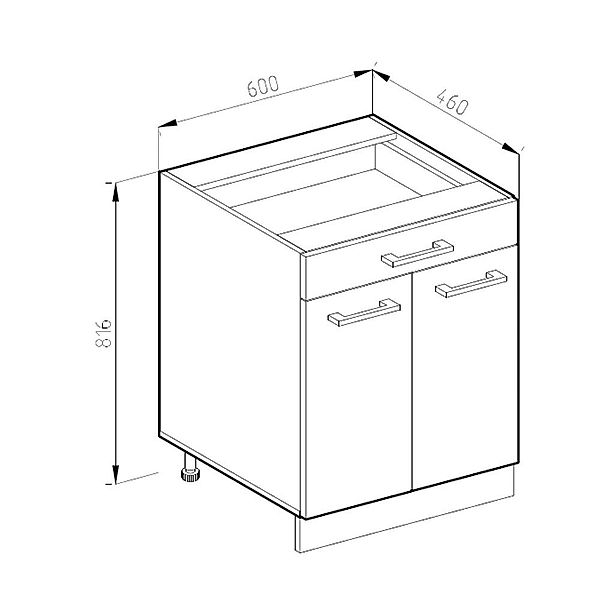Vicco Unterschrank R-Line, Weiß Hochglanz/Anthrazit, 60 günstig online kaufen