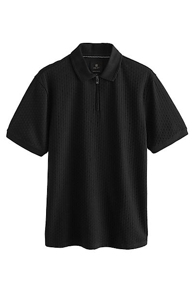 Next Poloshirt Strukturiertes Polo-Shirt mit RV-Kragen günstig online kaufen