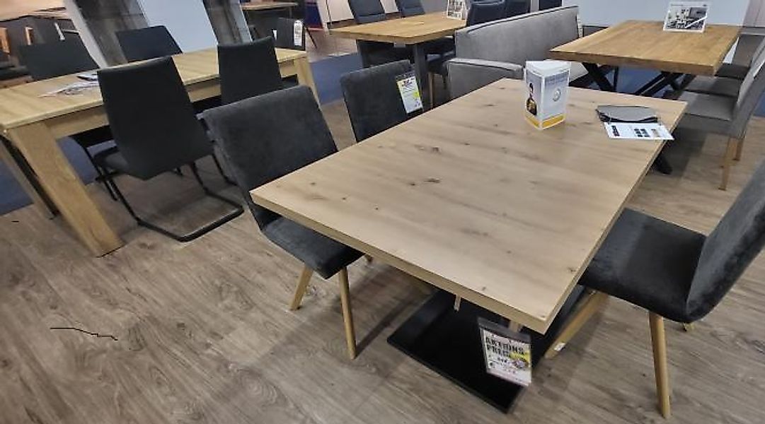 Rosenheim Abverkauf Säulentisch ausziehbar 140x180 cm Artisan Eiche / Schwa günstig online kaufen