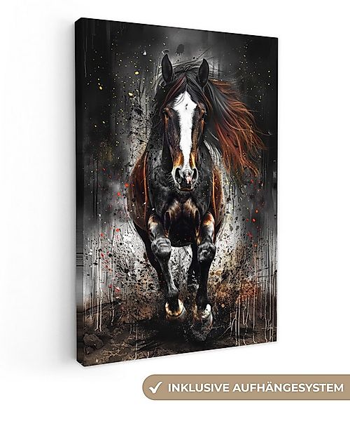 OneMillionCanvasses® Leinwandbild Pferd - Tiere - Schwarz - Luxus - Modern, günstig online kaufen