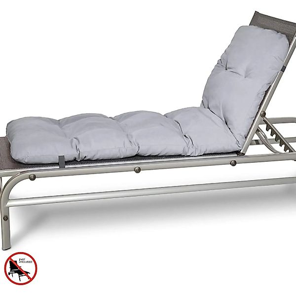 Beautissu 2X Auflage Sonnenliege Deckchair Flair RL 190x60x8 cm Hellgrau günstig online kaufen