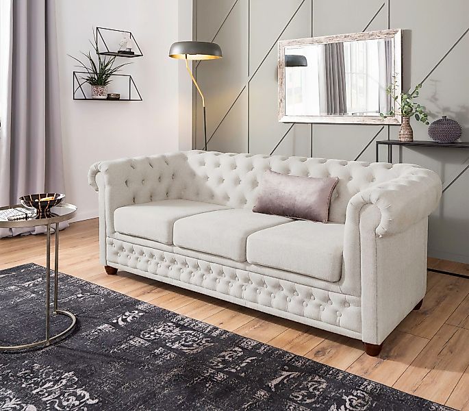 Home affaire Chesterfield-Sofa "New Castle", mit hochwertiger Knopfheftung günstig online kaufen