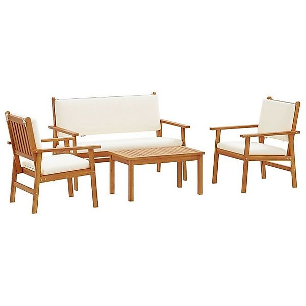 vidaXL Loungesofa 4-teiliges Garten-Sofa-Set mit Kissen aus massivem nholz, günstig online kaufen
