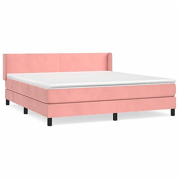 vidaXL Boxspringbett mit Matratze Rosa 160x200 cm Samt1376632 günstig online kaufen