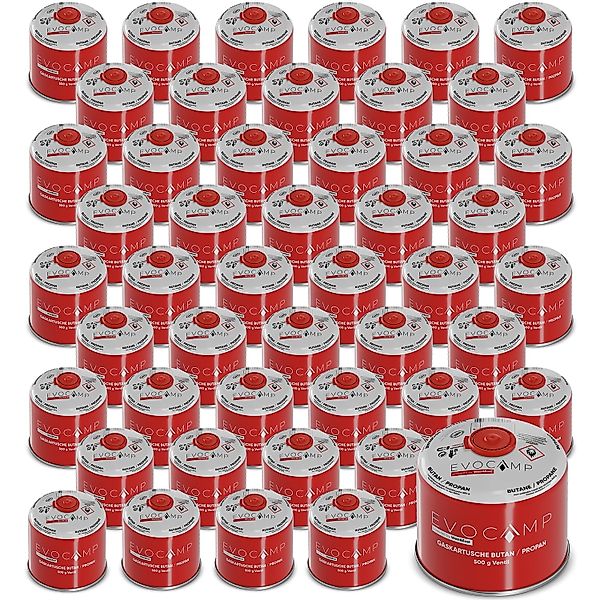 Evocamp Gaskartusche 48 Stück Butan Propan 500 g Schraubventil für Campingk günstig online kaufen