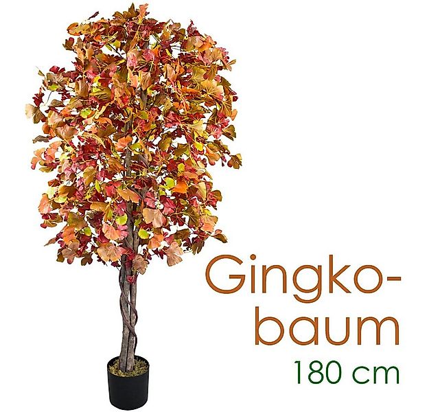 Kunstbaum Ginkgo Ginkgobaum Kunstbaum Künstliche Pflanze Echtholz 180 cm Gi günstig online kaufen
