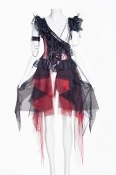 Schwarzes und rotes Überkleid günstig online kaufen