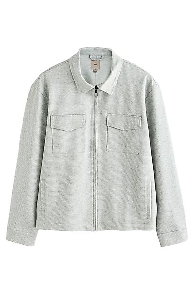 Next Hemdjacke Jersey-Hemdjacke mit Fischgrätmuster (1-St) günstig online kaufen