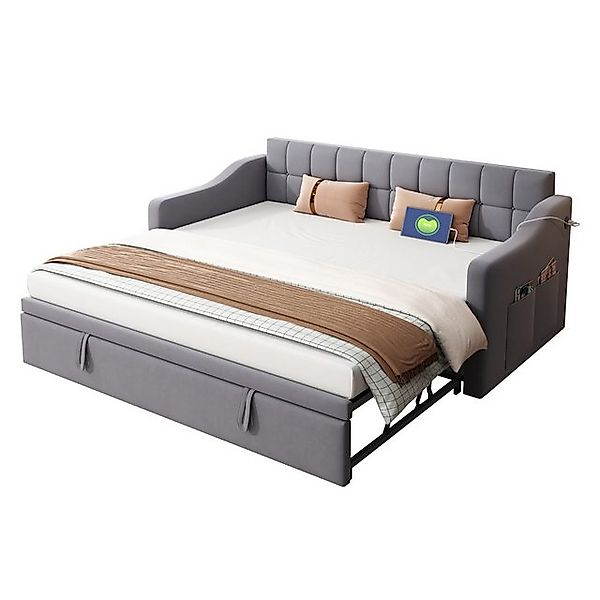 HAUSS SPOLE Polsterbett 90/180x 190cm 2 in 1 Polsterbett mit Steckdose und günstig online kaufen