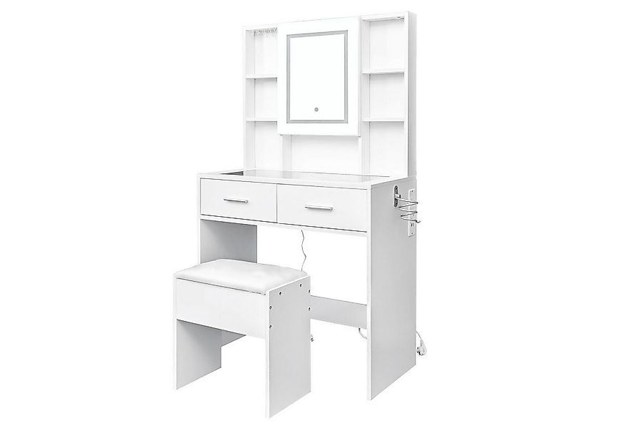 VINGLI Schminktisch Make up Tisch mit LED Spiegel, Schminktisch Set mit Ste günstig online kaufen