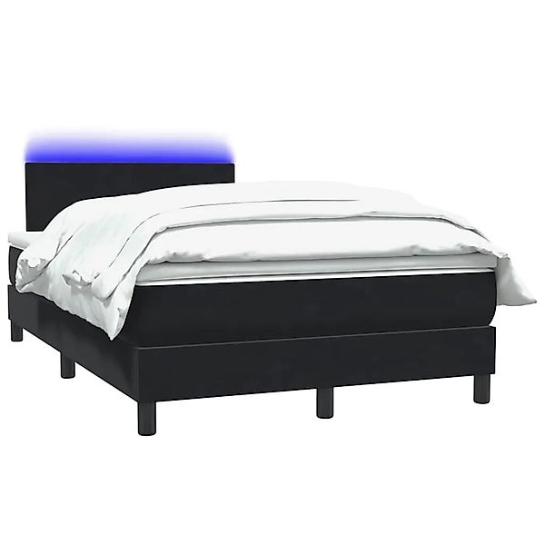 vidaXL Boxspringbett mit Matratze & LED Schwarz 120x210 cm Samt 3316685 günstig online kaufen