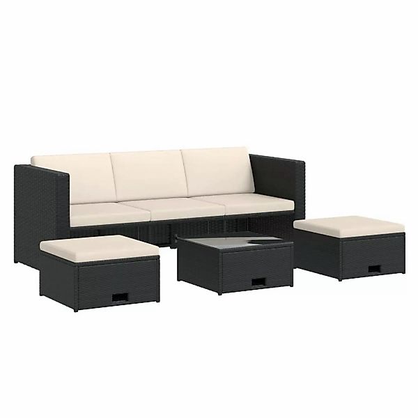 vidaXL Gartenlounge-Set 4-tlg. Garten-Lounge-Set mit Auflagen günstig online kaufen