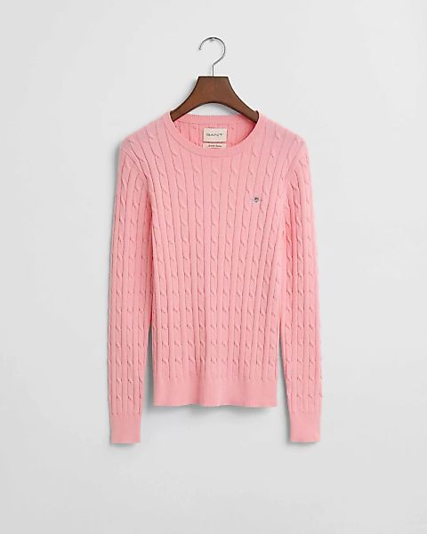 Gant Strickpullover "STRETCH COTTON CABLE C-NECK", mit Logostickerei auf de günstig online kaufen