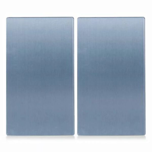 Neuetischkultur Herdabdeckplatten Set 2-tlg., Glas Metall-Look blau/grau günstig online kaufen