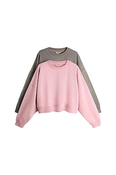 The Set Sweater The Set verkürzte, gewaschene Sweatshirts, 2er-Set (2-tlg) günstig online kaufen