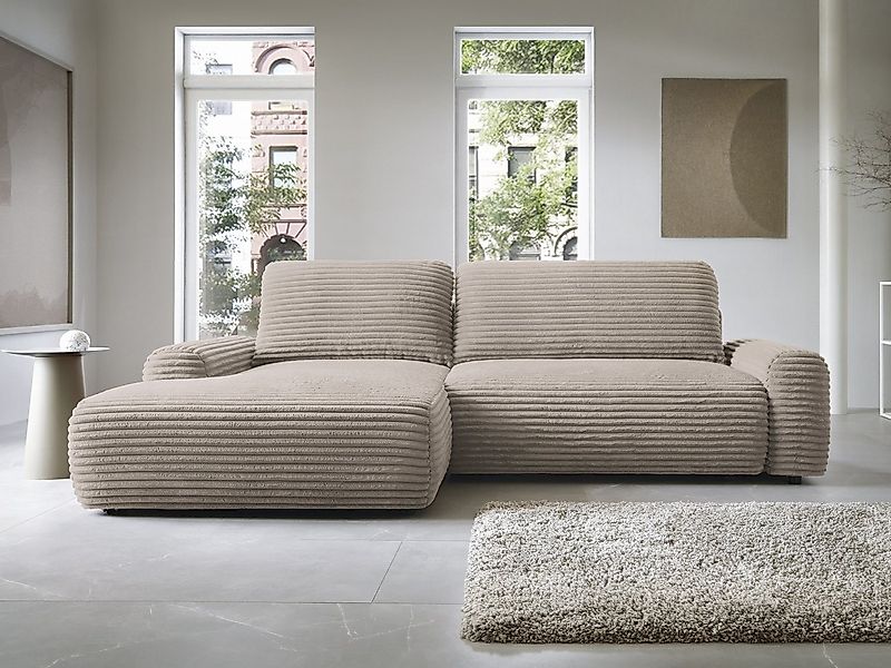 Goldstoff Ecksofa vielfältiges Sofa mit Bettkasten, modernes Schlafsofa, L- günstig online kaufen